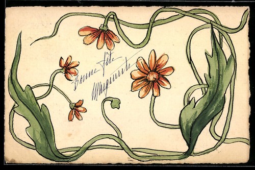 Cartolina artistica dipinta - , a